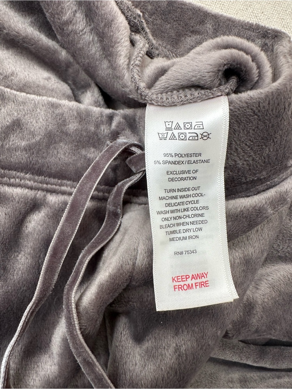 House Of Harlow 1960 Womens Small Gray Velour Joggers Lounge Casual Sweatpants - Picture 6 of 7